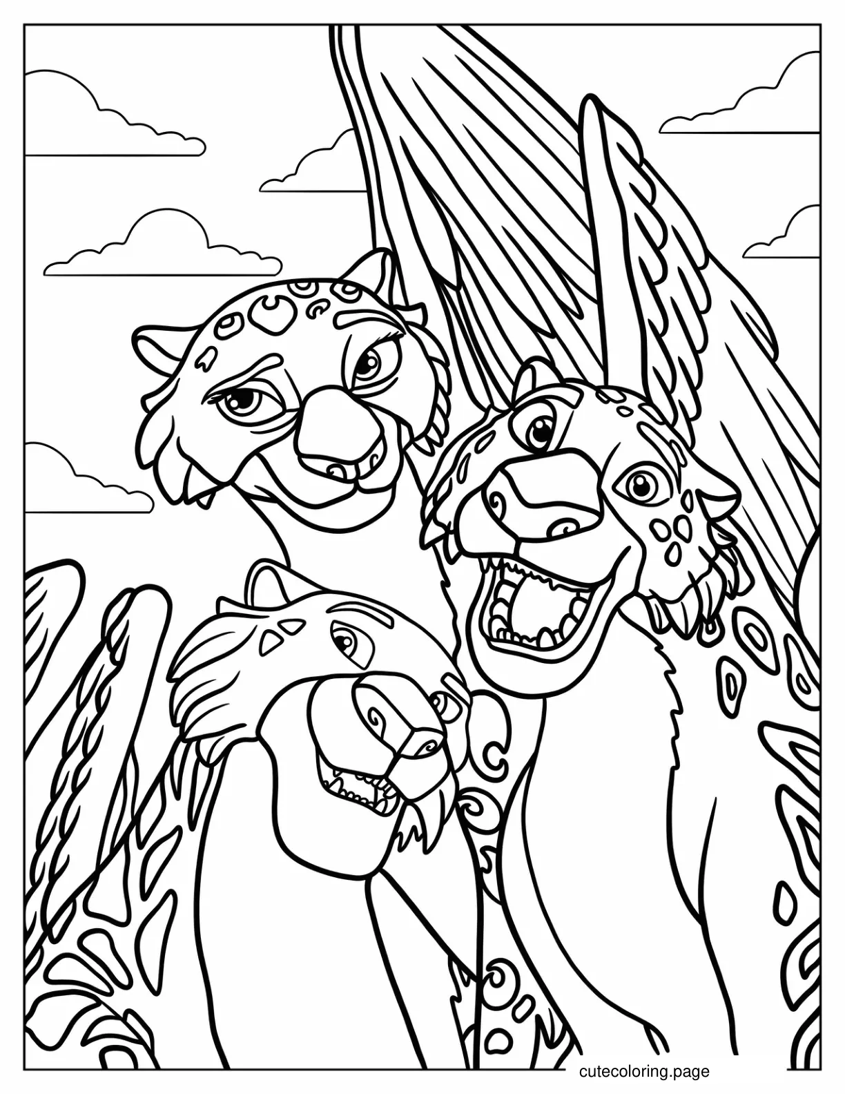 Migs Luna And Skylar From Elena Of Avalor coloring page