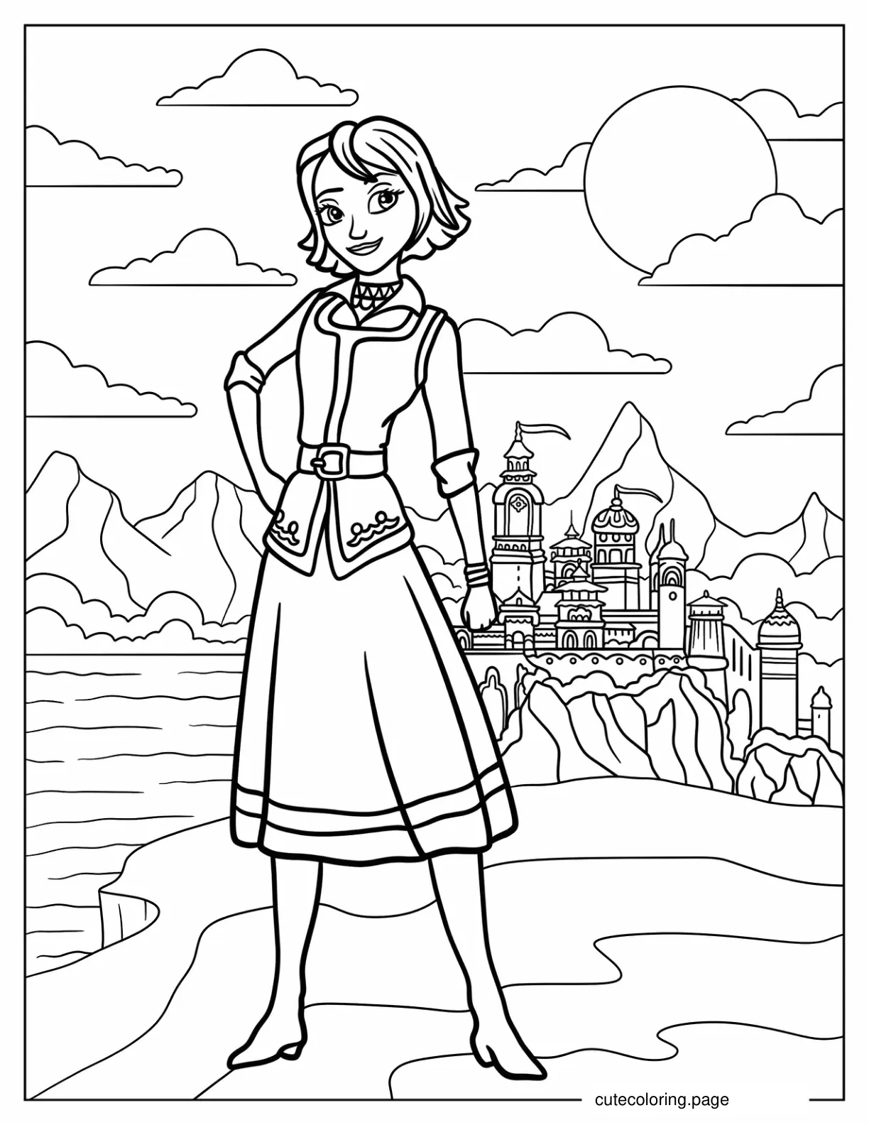 Naomi Turner Standing Outside The Palace coloring page