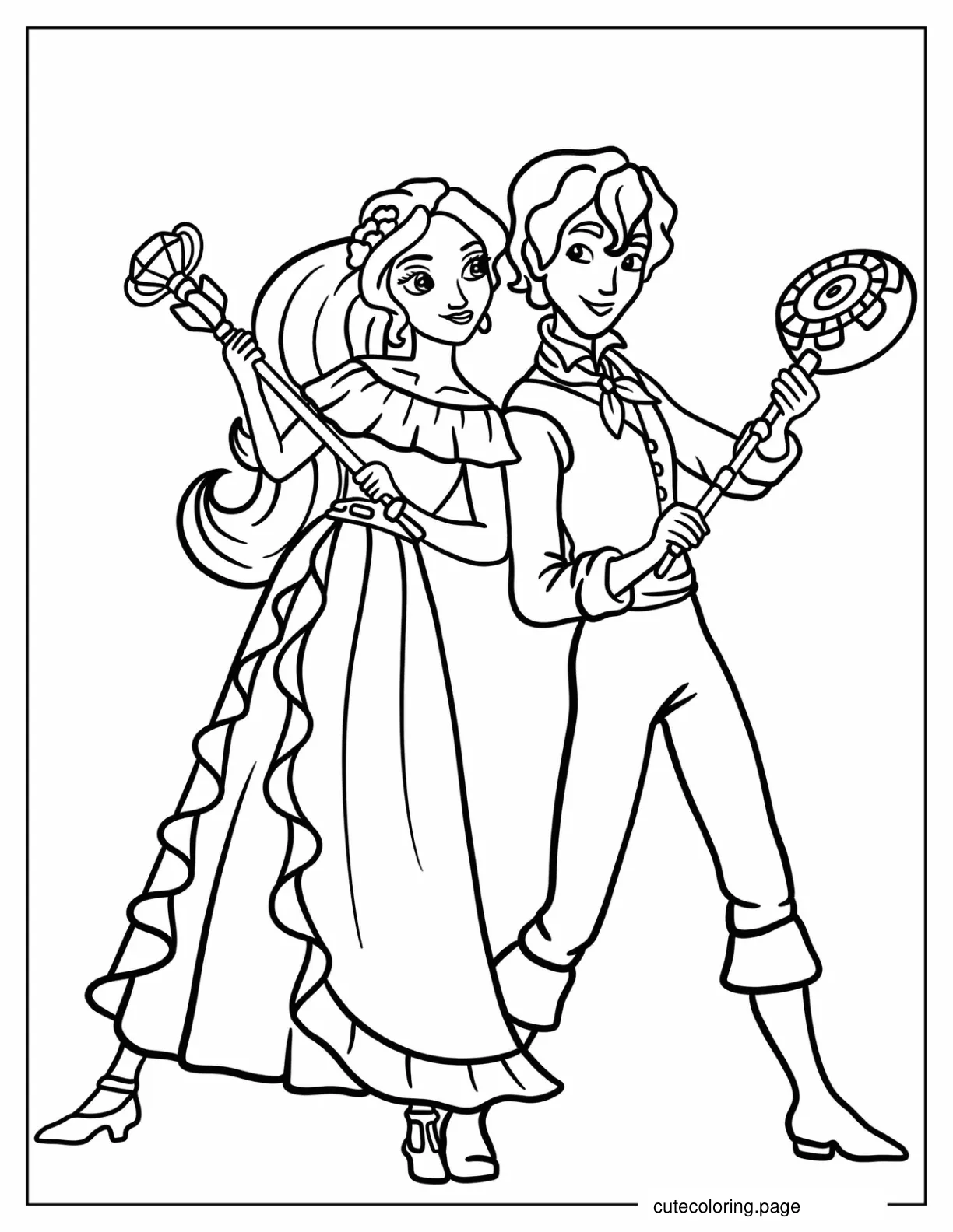 Princess Elena With Mateo Coloring Page For Kids coloring page