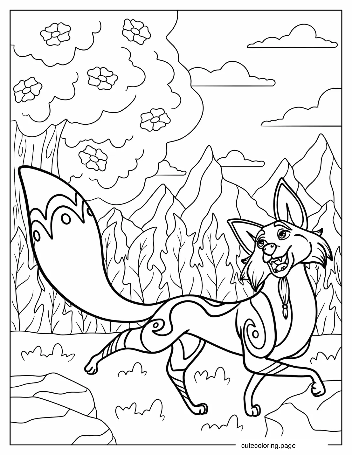 Zuzo Walking In The Forest Coloring Page For Kids coloring page