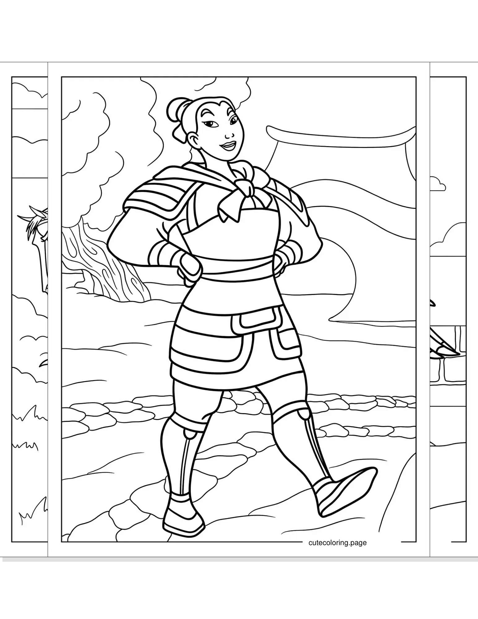 mulan coloring pages coloring page