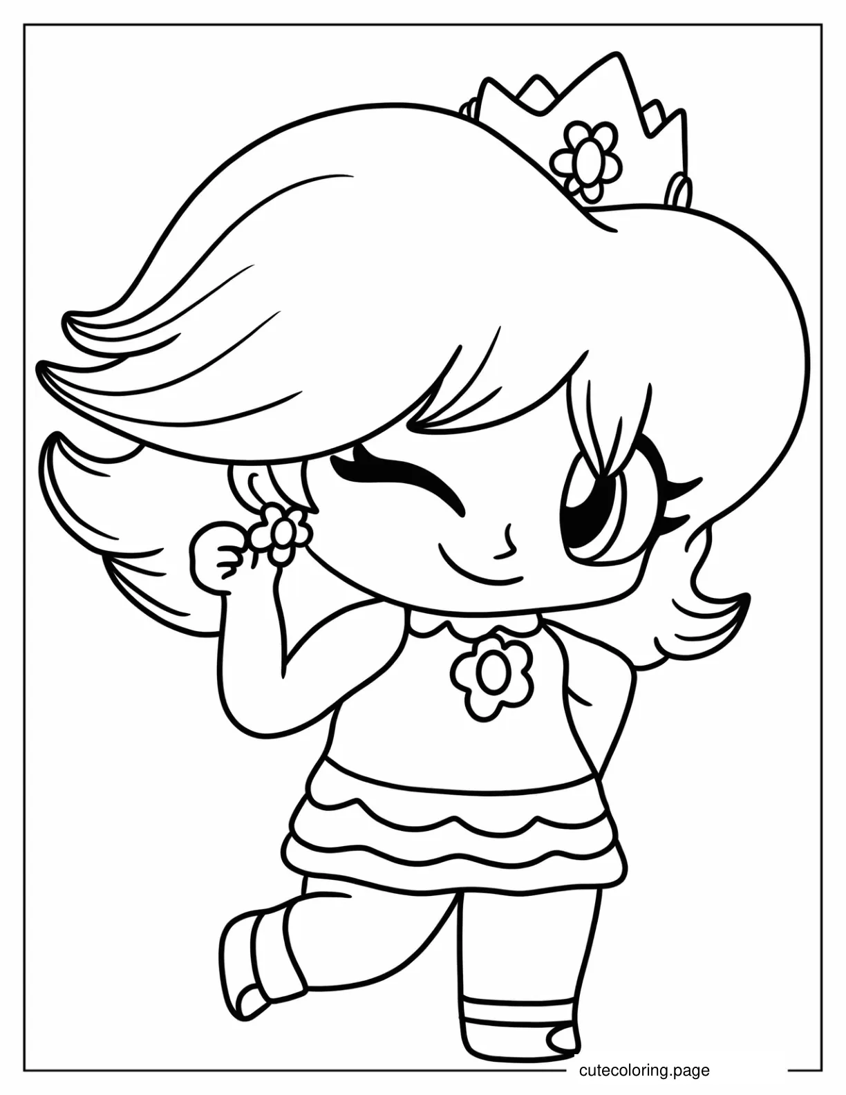 Princess Daisy In Cute Tennis Outfit Coloring Sheet coloring page