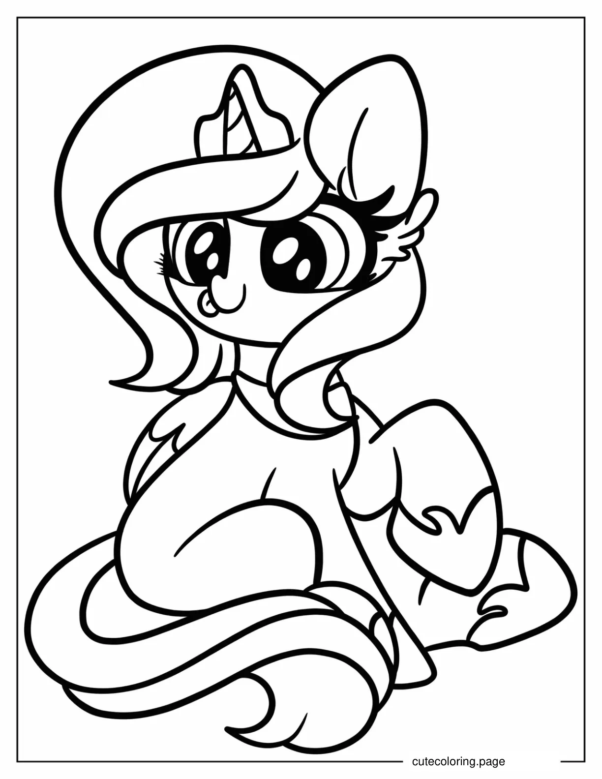 Cute Baby Princess Luna Coloring Page For Preschoolers coloring page