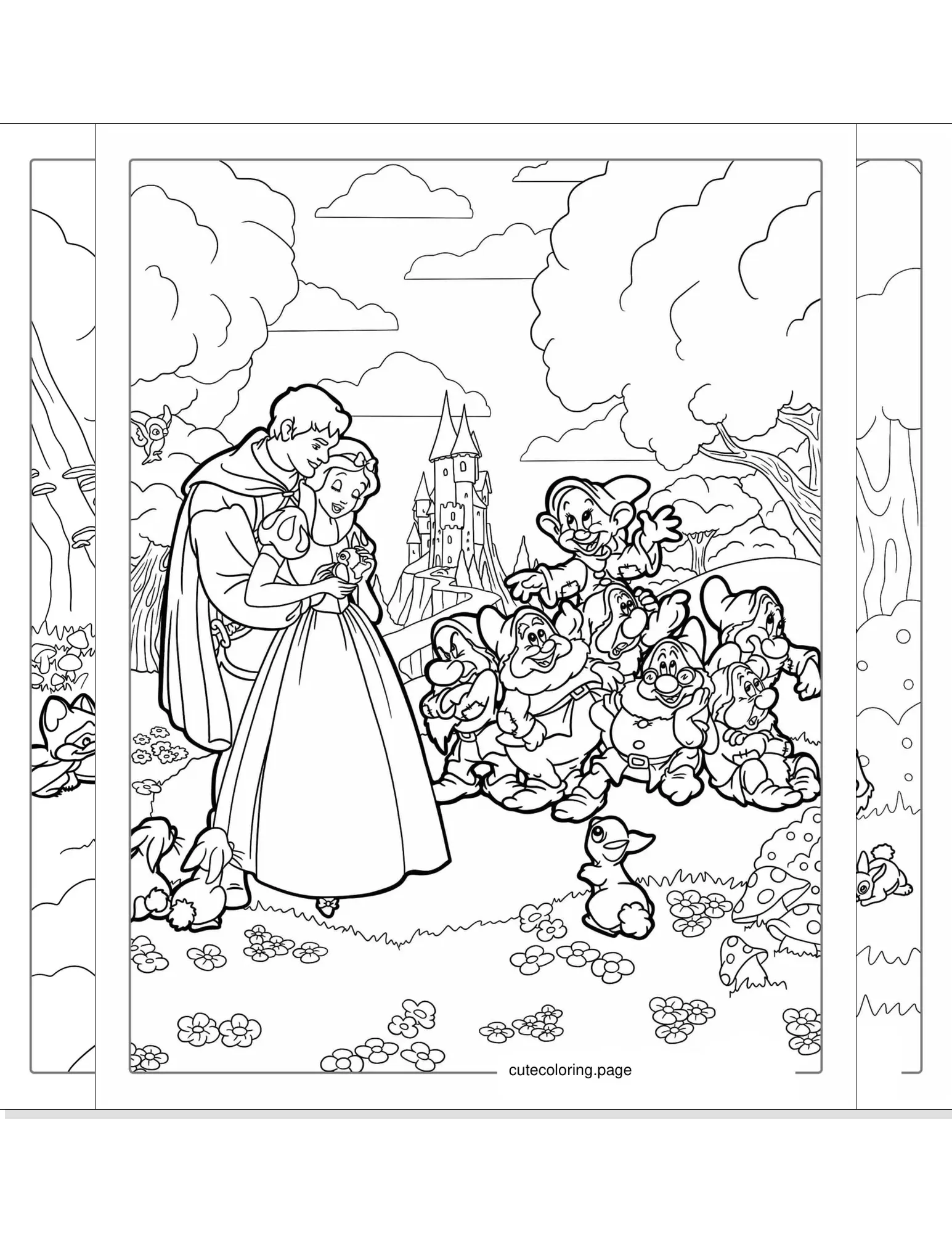 snow white coloring pages coloring page